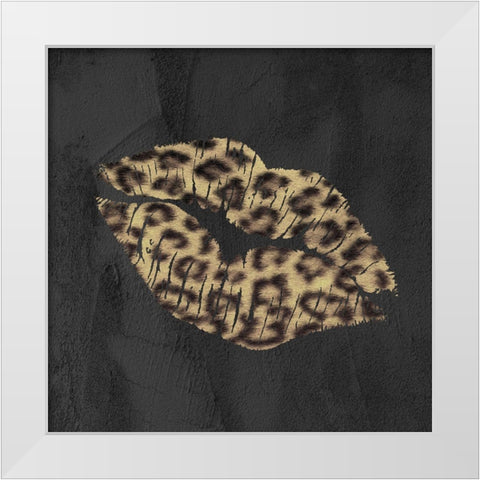 Leopard Kiss White Modern Wood Framed Art Print by Sommers, Mindy