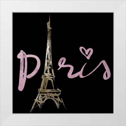 Paris Love White Modern Wood Framed Art Print by Sommers, Mindy