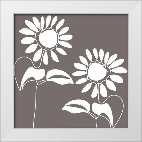 Daisettes White Modern Wood Framed Art Print by Sommers, Mindy