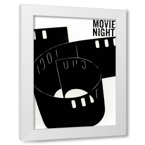 Movie Night White Modern Wood Framed Art Print by Sommers, Mindy