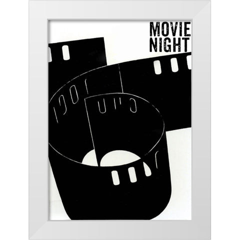 Movie Night White Modern Wood Framed Art Print by Sommers, Mindy