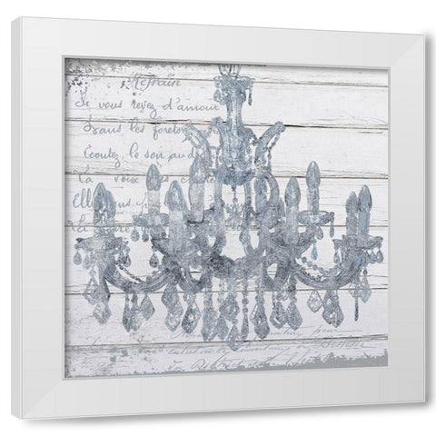 Wedgewood Chandelier White Modern Wood Framed Art Print by Sommers, Mindy