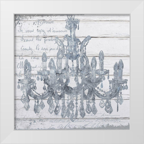 Wedgewood Chandelier White Modern Wood Framed Art Print by Sommers, Mindy