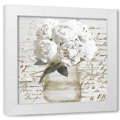 Bisous White Modern Wood Framed Art Print by Sommers, Mindy