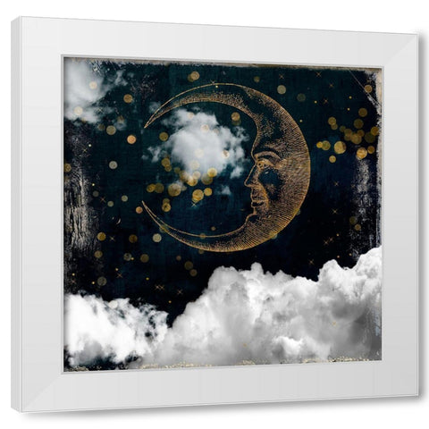 Mrs. Moon White Modern Wood Framed Art Print by Sommers, Mindy