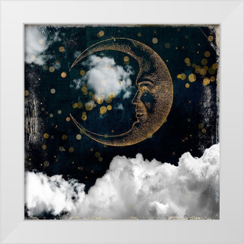 Mrs. Moon White Modern Wood Framed Art Print by Sommers, Mindy