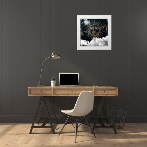 Mr. Sun White Modern Wood Framed Art Print by Sommers, Mindy