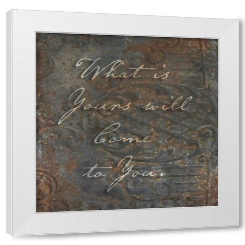 What is Yours White Modern Wood Framed Art Print by Sommers, Mindy