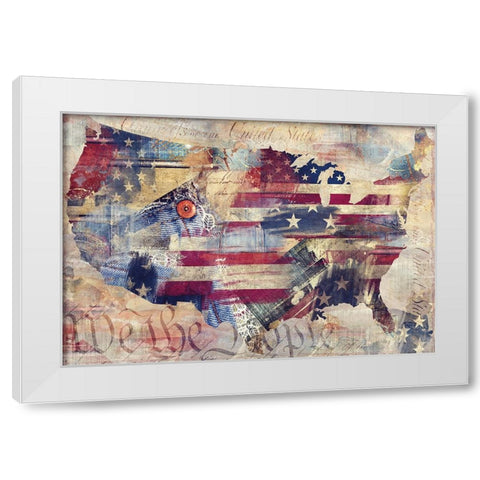 We the People White Modern Wood Framed Art Print by Sommers, Mindy