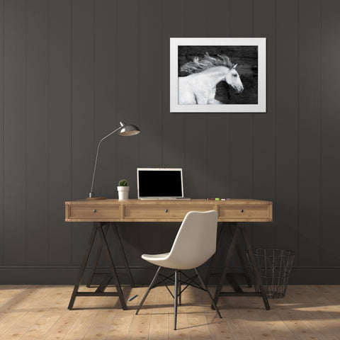 White Horse White Modern Wood Framed Art Print by Sommers, Mindy