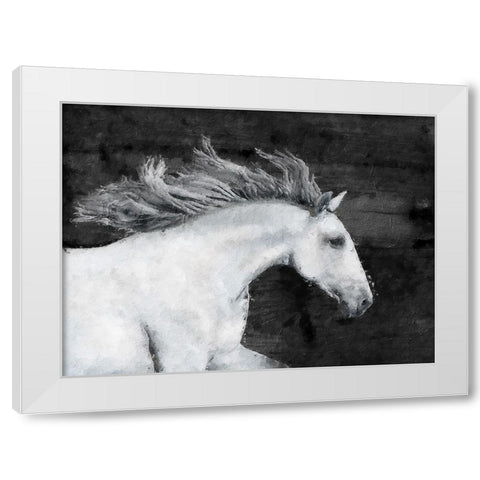 White Horse White Modern Wood Framed Art Print by Sommers, Mindy
