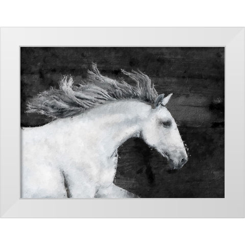 White Horse White Modern Wood Framed Art Print by Sommers, Mindy