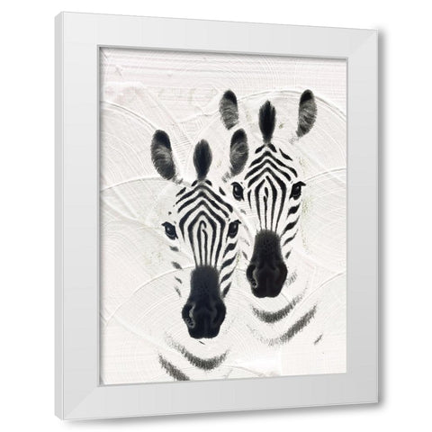 Zebras White Modern Wood Framed Art Print by Sommers, Mindy