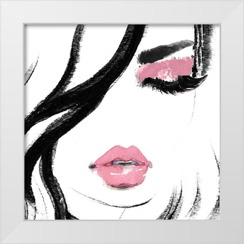 Face White Modern Wood Framed Art Print by Sommers, Mindy