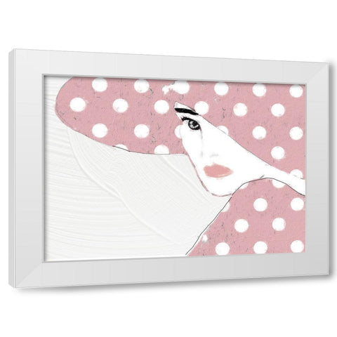Lady with Hat White Modern Wood Framed Art Print by Sommers, Mindy