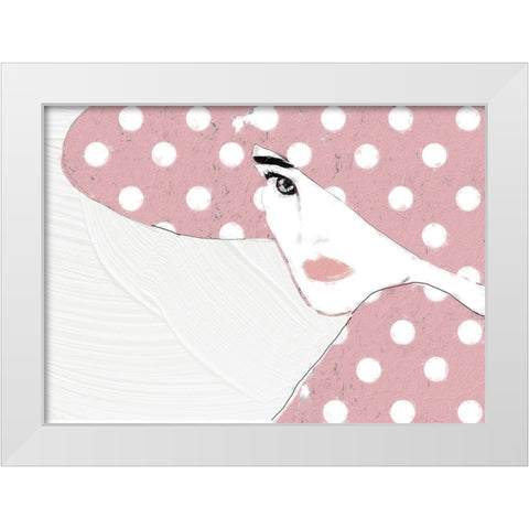 Lady with Hat White Modern Wood Framed Art Print by Sommers, Mindy