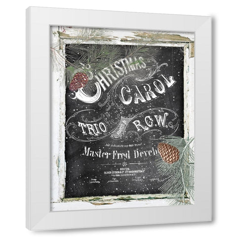 Christmas Carol White Modern Wood Framed Art Print by Sommers, Mindy