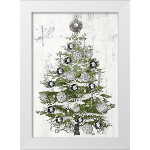 Jeweled Christmas White Modern Wood Framed Art Print by Sommers, Mindy
