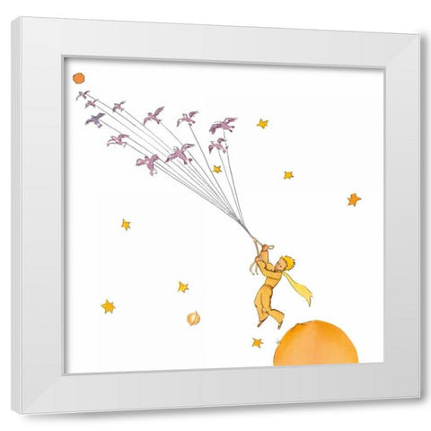 Petit Prince I White Modern Wood Framed Art Print by De Saint-Exupery, Antoine