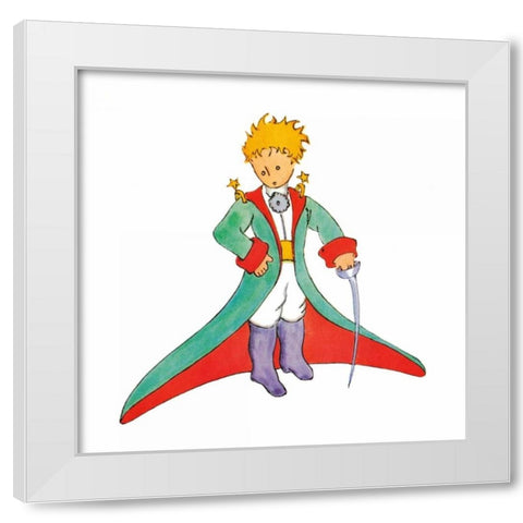 Petit Prince II White Modern Wood Framed Art Print by De Saint-Exupery, Antoine