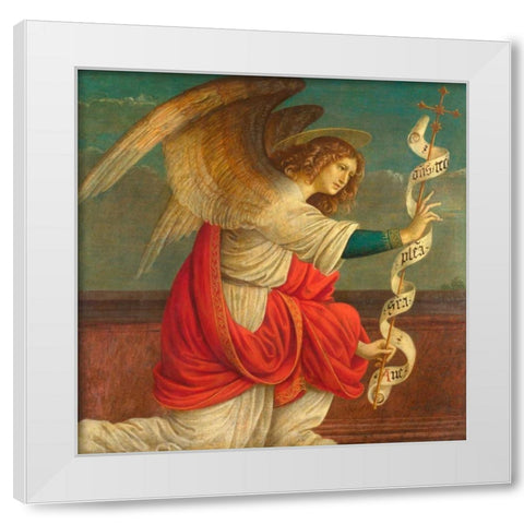 The Annunciation, The Angel Gabriel White Modern Wood Framed Art Print by Ferrari, Gaudenzio