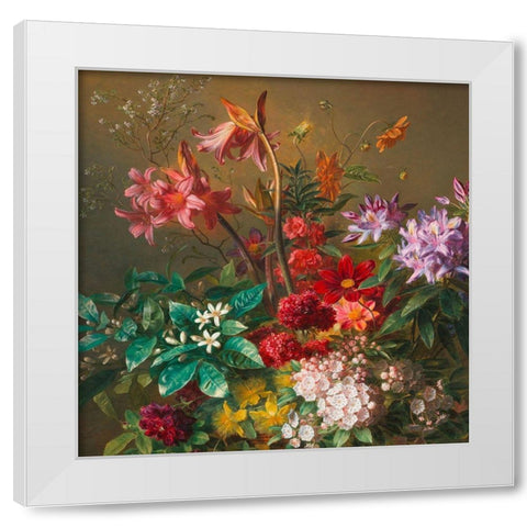 Allegory of Spring (detail) White Modern Wood Framed Art Print by Johannes van Os, Georgius Jacobus