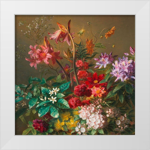 Allegory of Spring (detail) White Modern Wood Framed Art Print by Johannes van Os, Georgius Jacobus