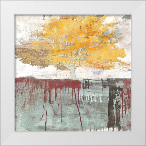 Sign of a Tree White Modern Wood Framed Art Print by Alex, Blanco