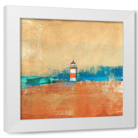 Lighthouse White Modern Wood Framed Art Print by Alex, Blanco