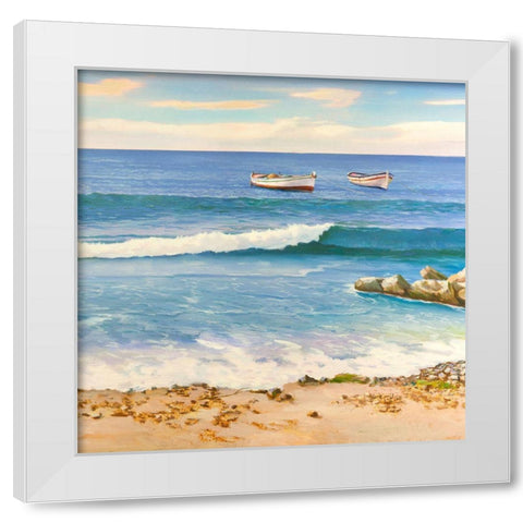 Sul mare (detail) White Modern Wood Framed Art Print by Galasso, Adriano