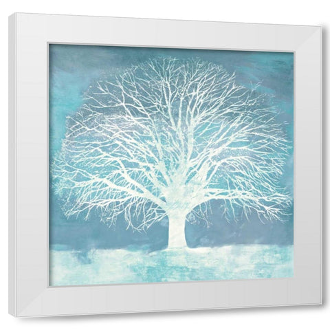 Aqua Oak White Modern Wood Framed Art Print by Aprile, Alessio