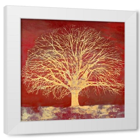 Crimson Oak White Modern Wood Framed Art Print by Aprile, Alessio