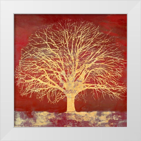 Crimson Oak White Modern Wood Framed Art Print by Aprile, Alessio