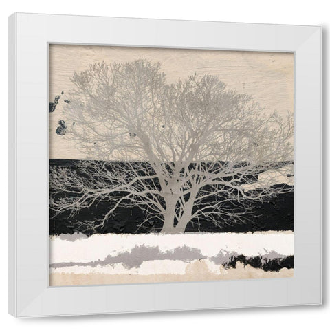 Silver Tree (detail) White Modern Wood Framed Art Print by Alessio, Aprile