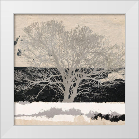 Silver Tree (detail) White Modern Wood Framed Art Print by Alessio, Aprile