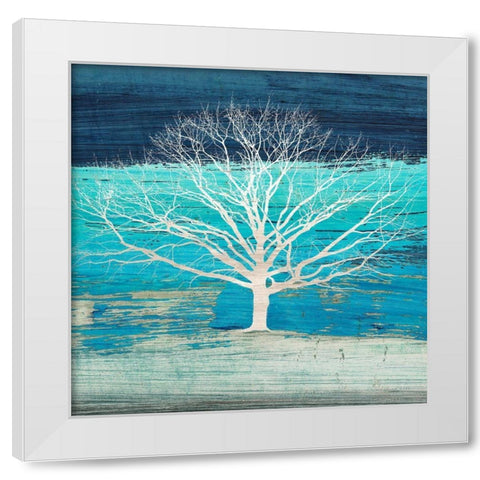 Treescape 3 (Azure, detail) White Modern Wood Framed Art Print by Alessio, Aprile