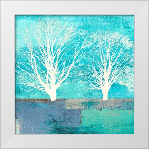 Tree Lines I (detail) White Modern Wood Framed Art Print by Alessio, Aprile