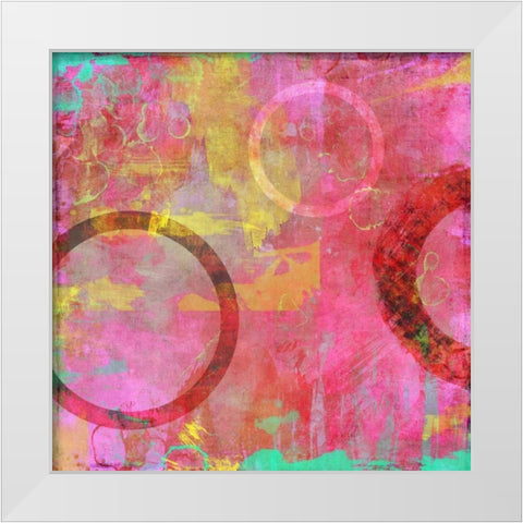 Circle Carnival I White Modern Wood Framed Art Print by King, Amber