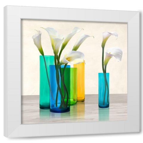 Callas in crystal vases II (detail) White Modern Wood Framed Art Print by Cynthia, Ann