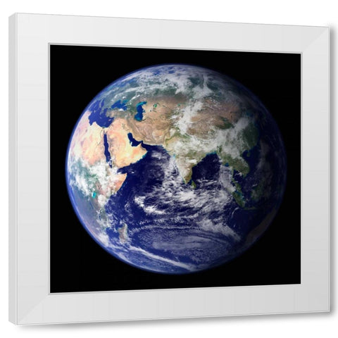Earth View from Space (Asia) White Modern Wood Framed Art Print by Nasa