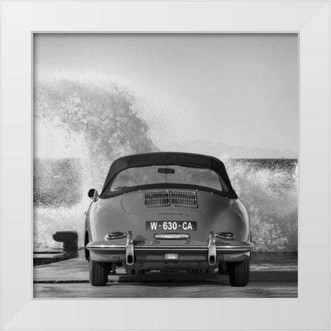 Ocean Waves breaking on Vintage Beauties (detail 1) White Modern Wood Framed Art Print by Gasoline Images