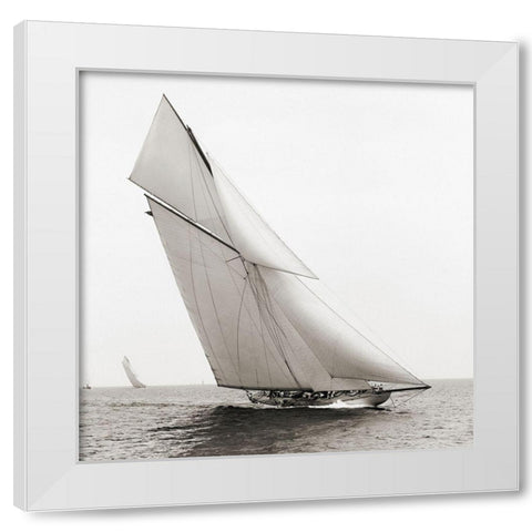 Reliance White Modern Wood Framed Art Print by Anonymous