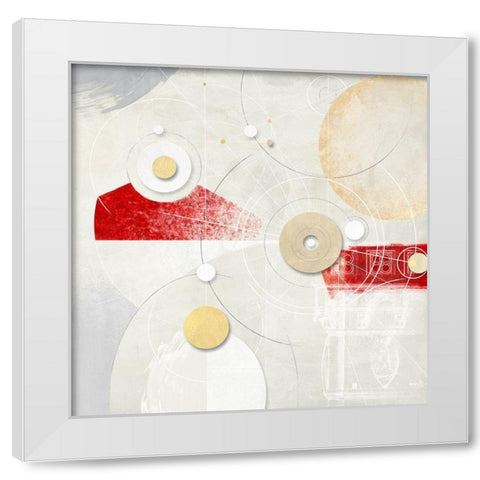 Galassia no 4 - Rosso White Modern Wood Framed Art Print by Armenti, Arturo