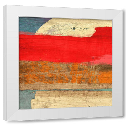 Moon Rising from the Crimson Sky I White Modern Wood Framed Art Print by Leonardo, Bacci