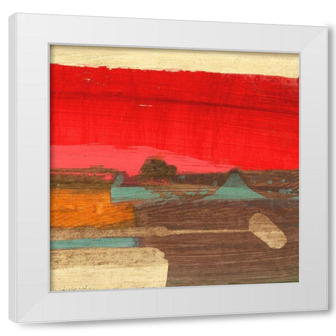 Moon Rising from the Crimson Sky II White Modern Wood Framed Art Print by Leonardo, Bacci