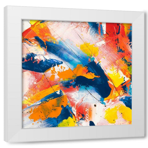 Waves crashing in the summer sky I White Modern Wood Framed Art Print by Ferri, Bob