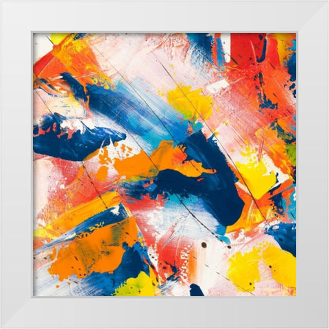 Waves crashing in the summer sky I White Modern Wood Framed Art Print by Ferri, Bob