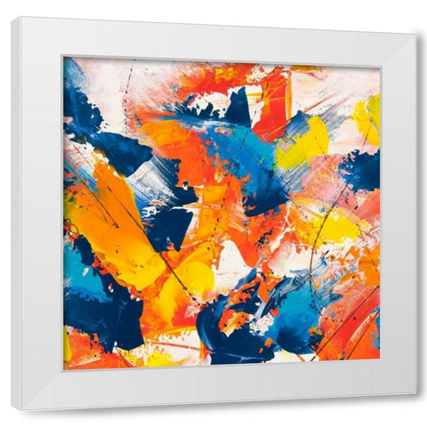 Waves crashing in the summer sky II White Modern Wood Framed Art Print by Ferri, Bob