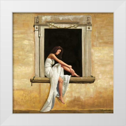 Italian Afternoon White Modern Wood Framed Art Print by Benson, Pierre