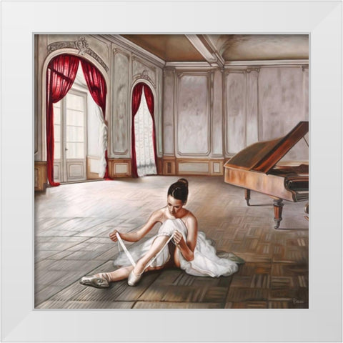 Preparing for dance White Modern Wood Framed Art Print by Benson, Pierre